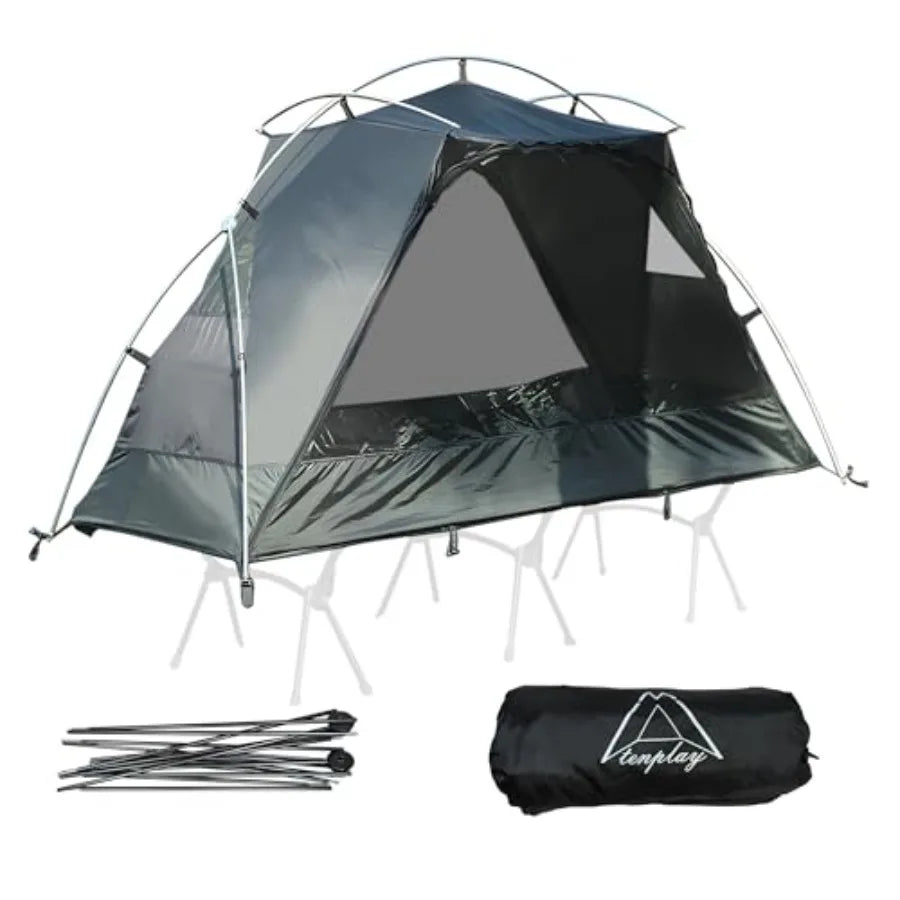 TENPLAY 1-Person Cot Tent Flysheet, Must be Used with Matching, Lightweight, Waterproof, Sun Protection, Nylon, Easy Setup, Exp