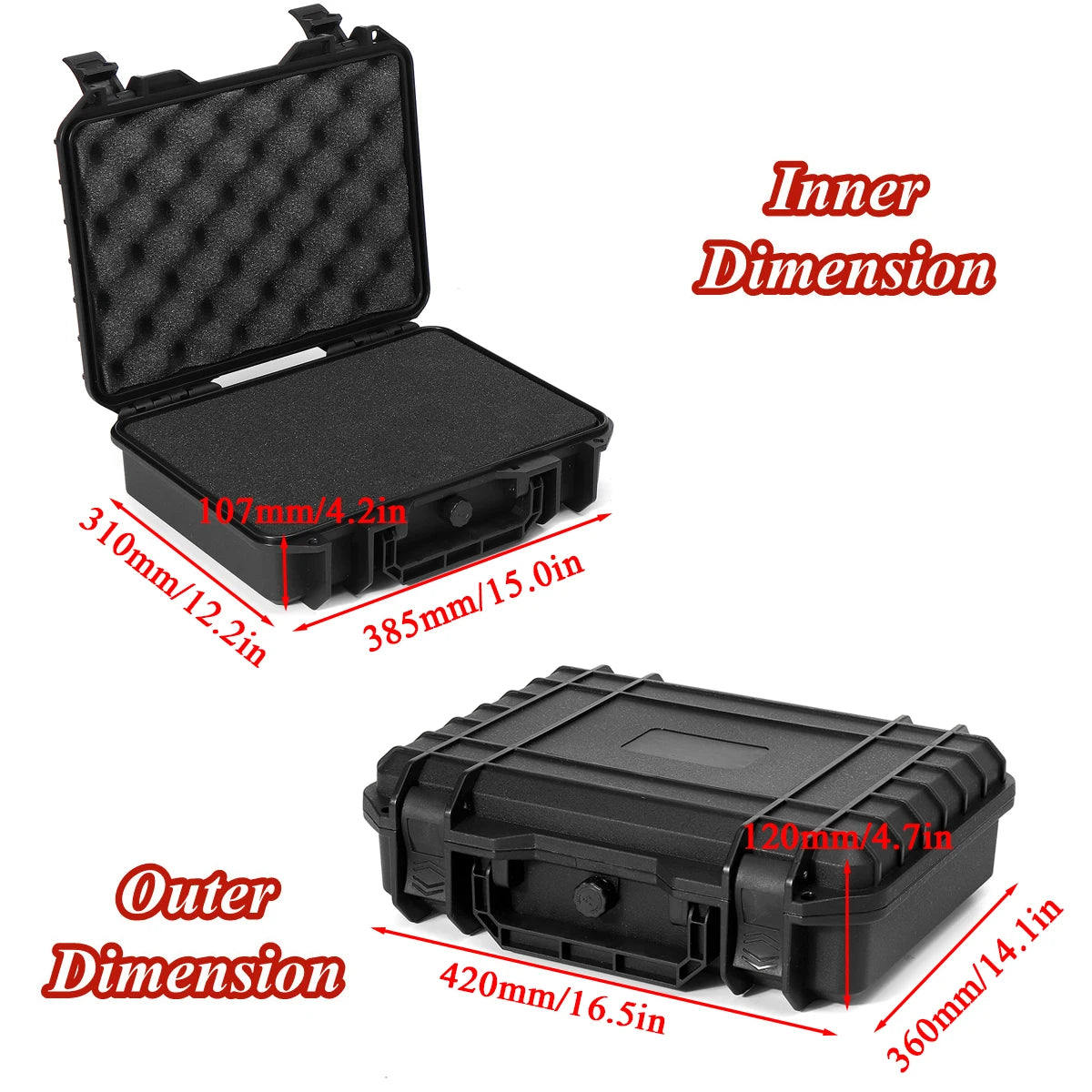 9 Sizes Waterproof Hard Case Box Storage Box Tool Organizer Tool Box Safety Equipment Case with Sponge Suitcase Tool Kit Case