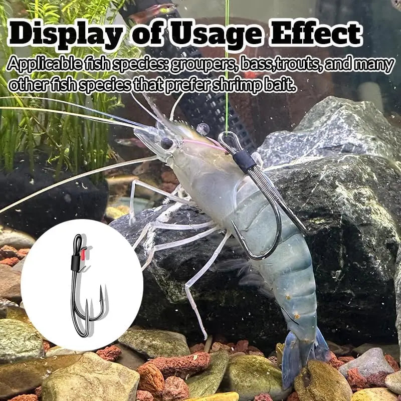 Double Fishing Hooks for Live Shrimp Bait, Saltwater Freshwater Lures
