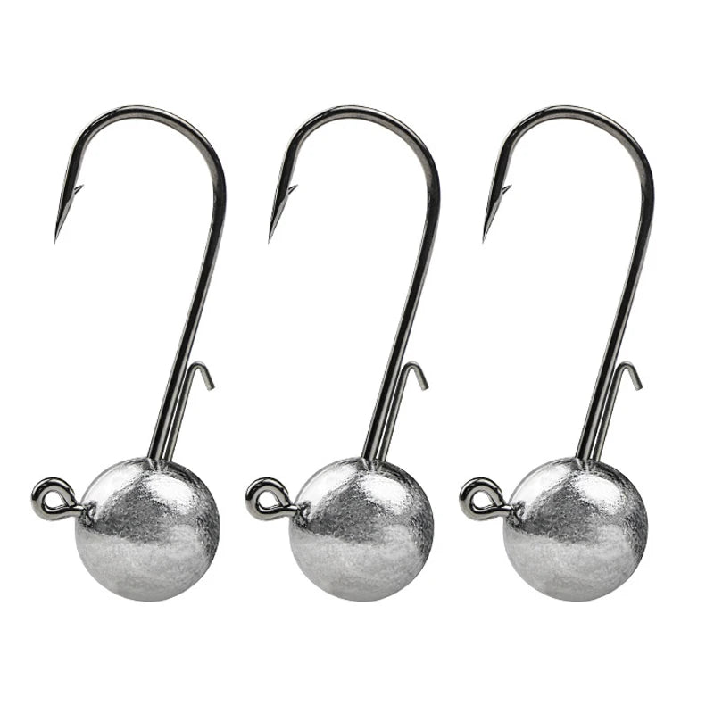50Pcs Round Rig Jig Heads Fishing Hook Crappie Bass Trout Lure Swimbait Jig Head Saltwater Freshwater Fishing