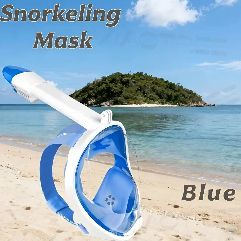 Underwater Snorkeling Full Face Children Swimming Mask Set Scuba Diving Respirator Masks Anti Fog Safe Breathing for Kids Adult