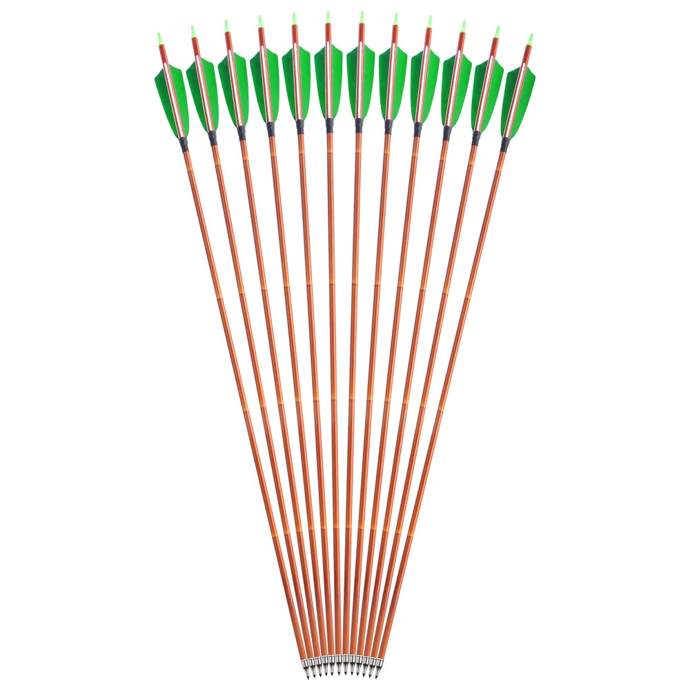 Archery Mixed Carbon Arrows Turkey Feather SP500 High Strength 100Grain Arrowhead Arrows ID6.2mm Recurve Compound Bow Shooting