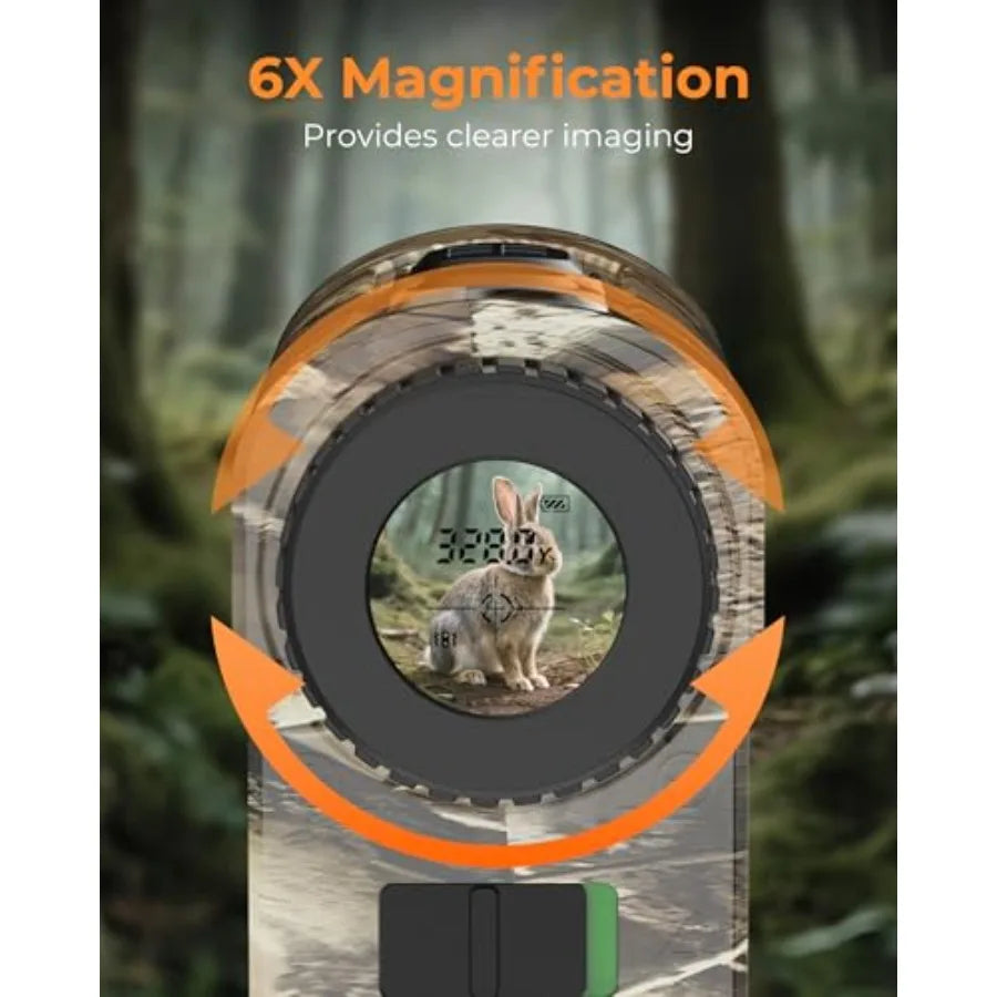 Hunting Range Finder 3280 Yards Rechargeable Laser Rangefinder 6X Magnification 7 Modes with Slope Distance Angle Speed Scan Wa