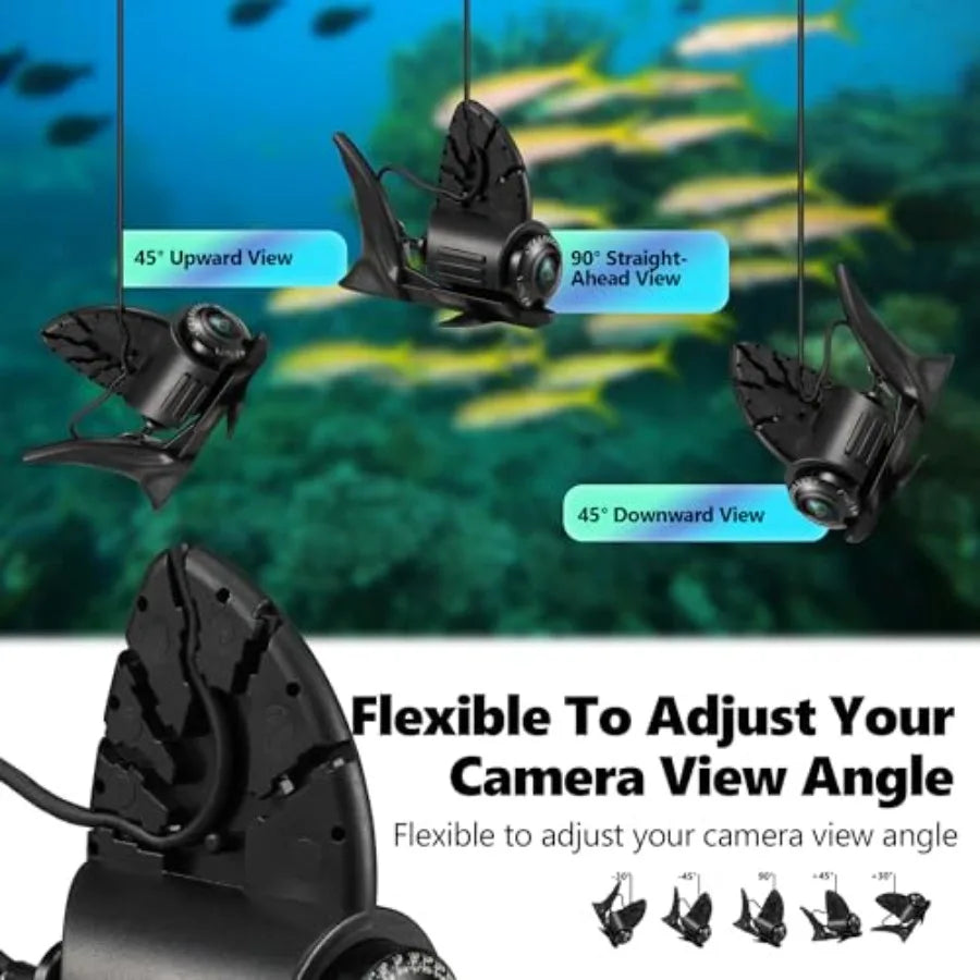 2026 NEW Audio+Video Record HD1080P Ice Fishing Camera w/DVR 32GB, 10000mAh, 5'' OLED, IR, Portable Underwater Fish Finder for