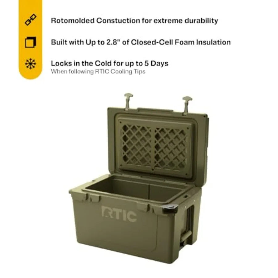 Ultra-Tough Cooler Hard Insulated Portable Ice Chest Box for Beach, Drink, Beverage, Camping, Picnic, Fishing, Boat, Barbecue R