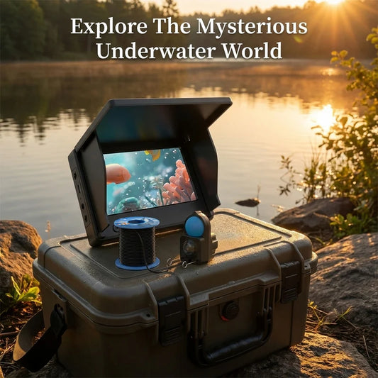 Underwater Fishing Camera Fish Finder 4.3'' HD Monitor Portable Camera with Night Vision Lights for Ice Fishing Lake Boat Kayak