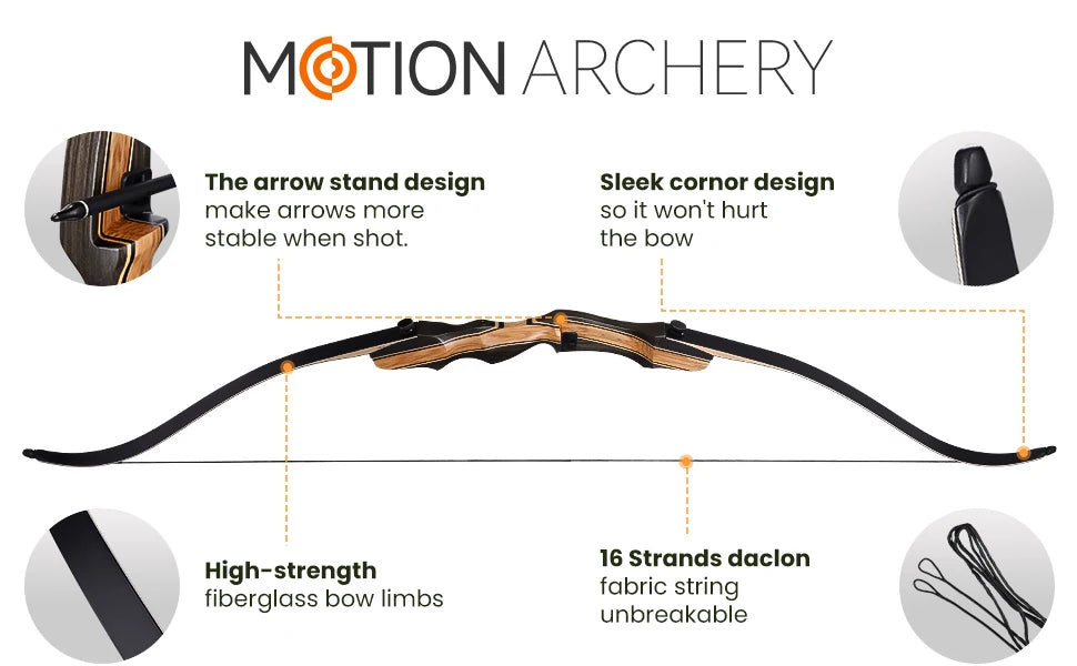 Archery Takedown Recurve Bow 62 inch for Adults, Beginners, Teens & Youth, 20-50lbs Draw Weight ,Wooden Archery Set for Outdoor