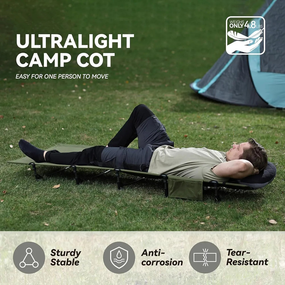 Camping Cot Portable Folding Bed Outdoor Ultralight Compact Tent Bed for Camping Travel Backpacking Hiking Sleeping Cot