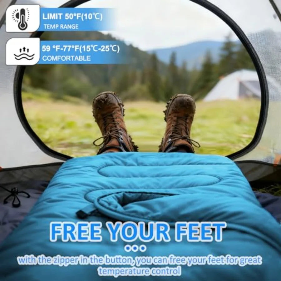 Camping Sleeping Bag Warm and Cool Weather Summer Spring Fall Lightweight Waterproof for Adults Camping Gear Equipment, Traveli