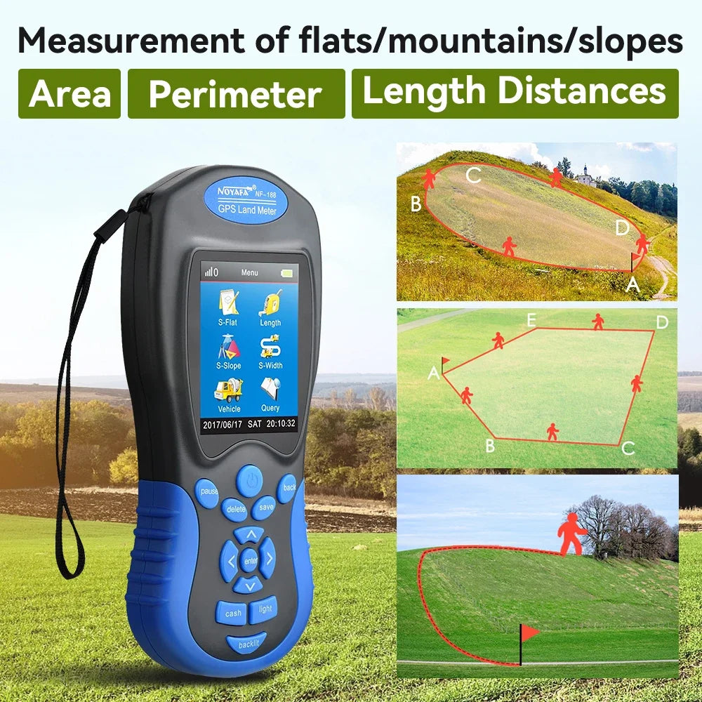 Noyafa NF-188 GPS Land Area Meter Measure Device with USB Navigation Track Calculation Meter for Farm Land Mapping Network Tool