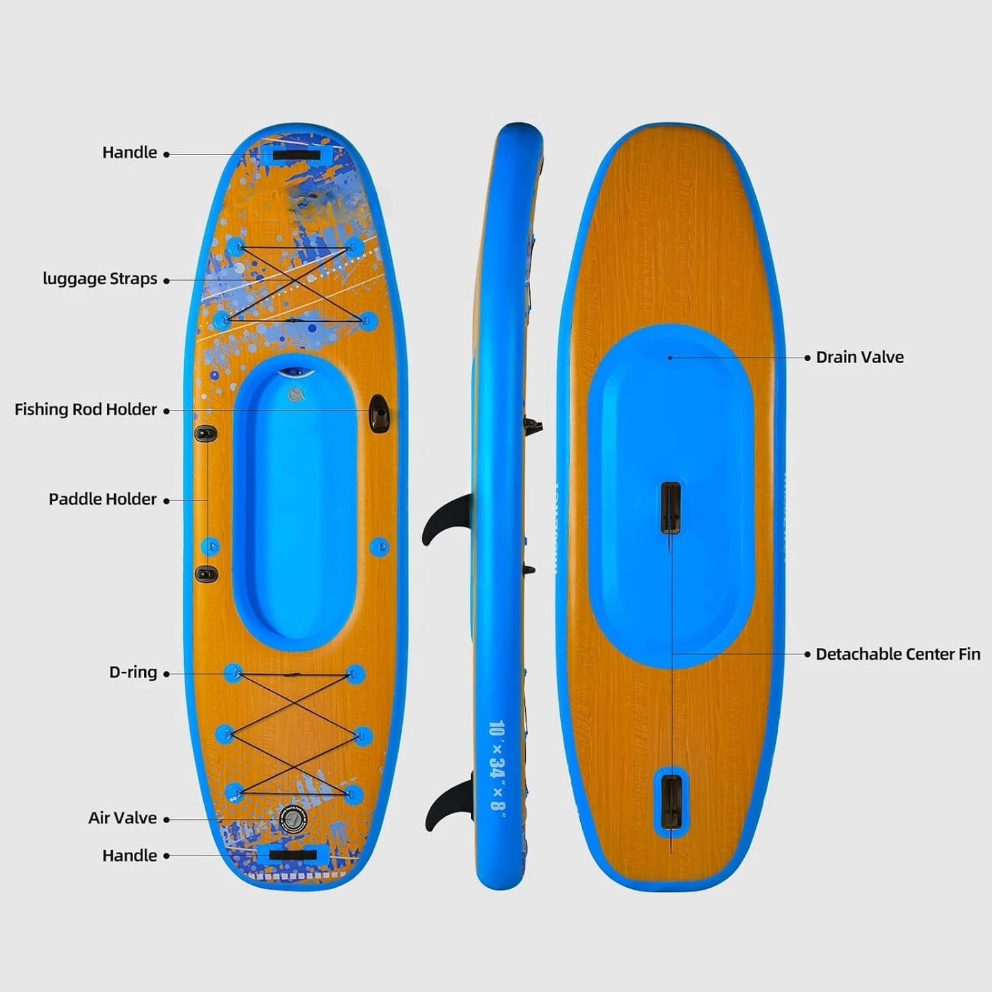 Inflatable Kayak with Detachable Seat,10'x34''x8''Stand Up Paddle Board for Adults & Youth,SUP-Kayak Set for, Customized