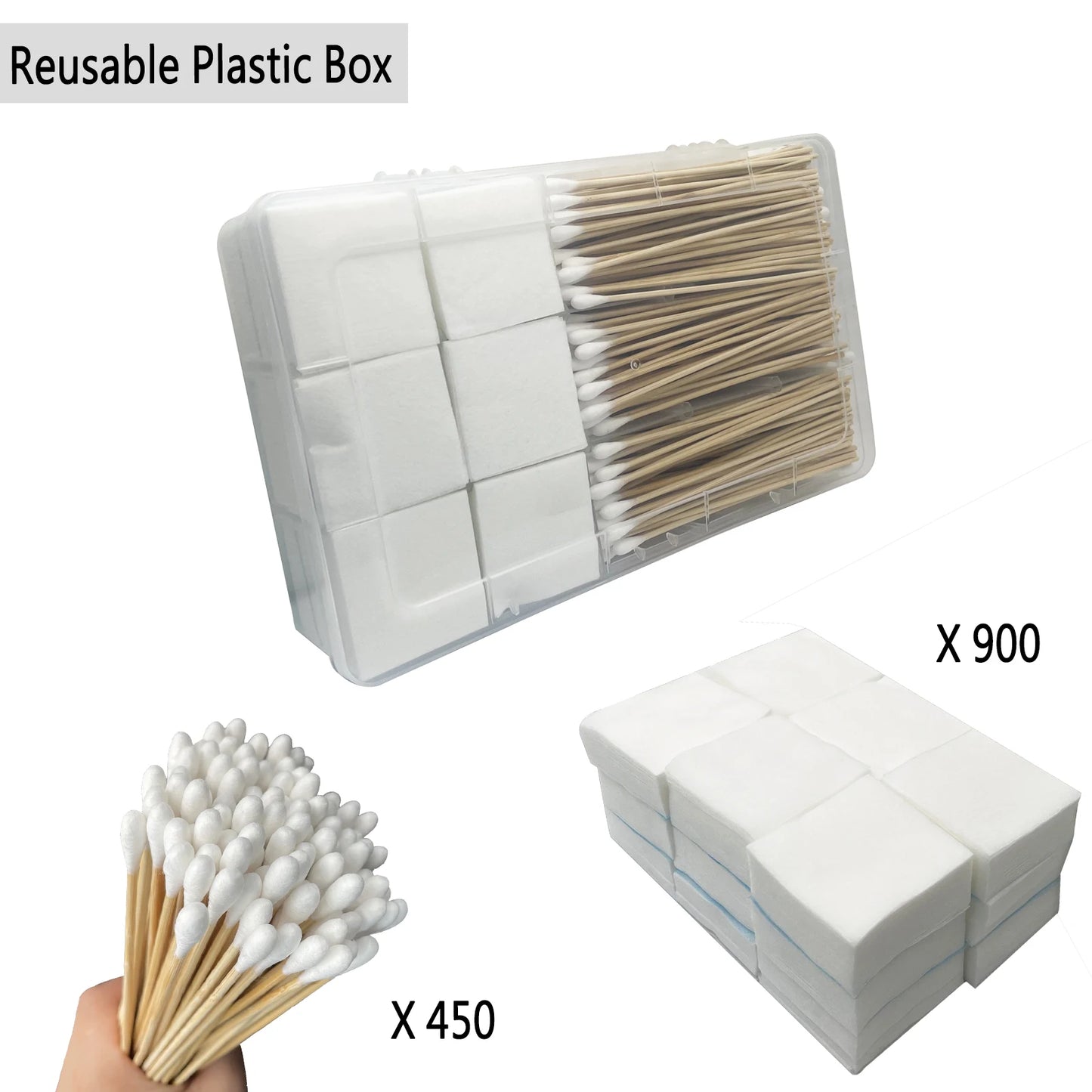 2'' Gun Cleaning Patches 6” Pistol Cleaning Cotton Swab in Storage Box Lint Free Handgun Cleaning Cloth for Most Caliber .30/9mm