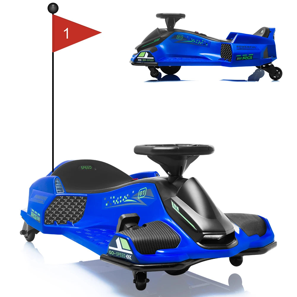 Kids Drifting Car 12V Ride On Go Kart with 45W Brushless Motor 5 mph Electric Drifting Go-Kart Outdoor Ride On Toy with 5 Wheels