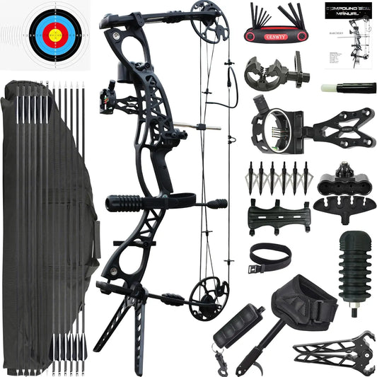 Archery Compound Bow Set, Draw Weight 0-70 LBS, Draw Length 18\\"-30\\", Hunting Compound Bow with All Accessories for Archery H