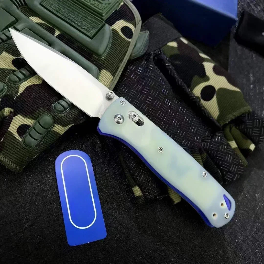 BM 535 Folding Knife G10 Handle Satin Plain Blade Outdoor Pocket Hunting Portable Camping Fishing Multitool Knives