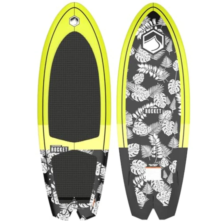 Rocket Wakesurfer with Handle and Rope for water sports, durable polyethylene construction, vibrant blue color, ergonomic grip