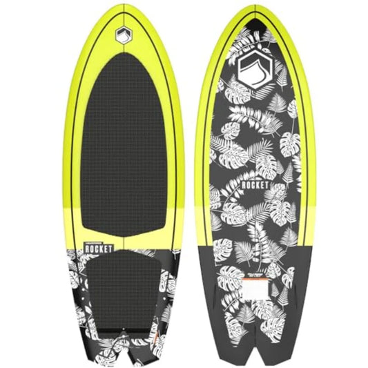 Rocket Wakesurfer with Handle and Rope for water sports, durable polyethylene construction, vibrant blue color, ergonomic grip