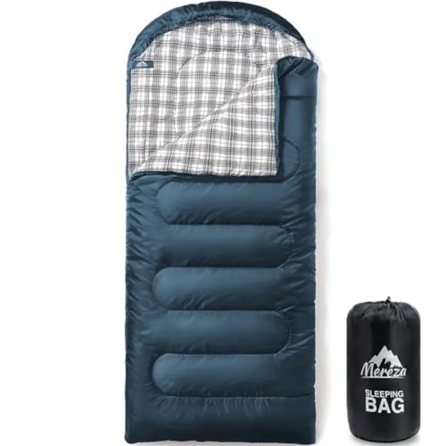 Flannel Sleeping Bag for Adults XL, Large Wide Sleeping Bags for Camping Mens Warm Cotton Sleeping Bag 4 Season Warm and Cool W