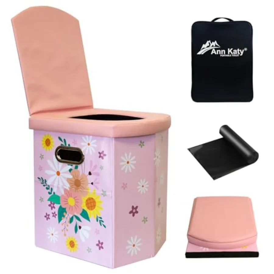 Upgrade XL Portable Toilet for Adults Extra Large Portable Travel Floding Toilet Camping Tall Toilets with Lid for Adults and C