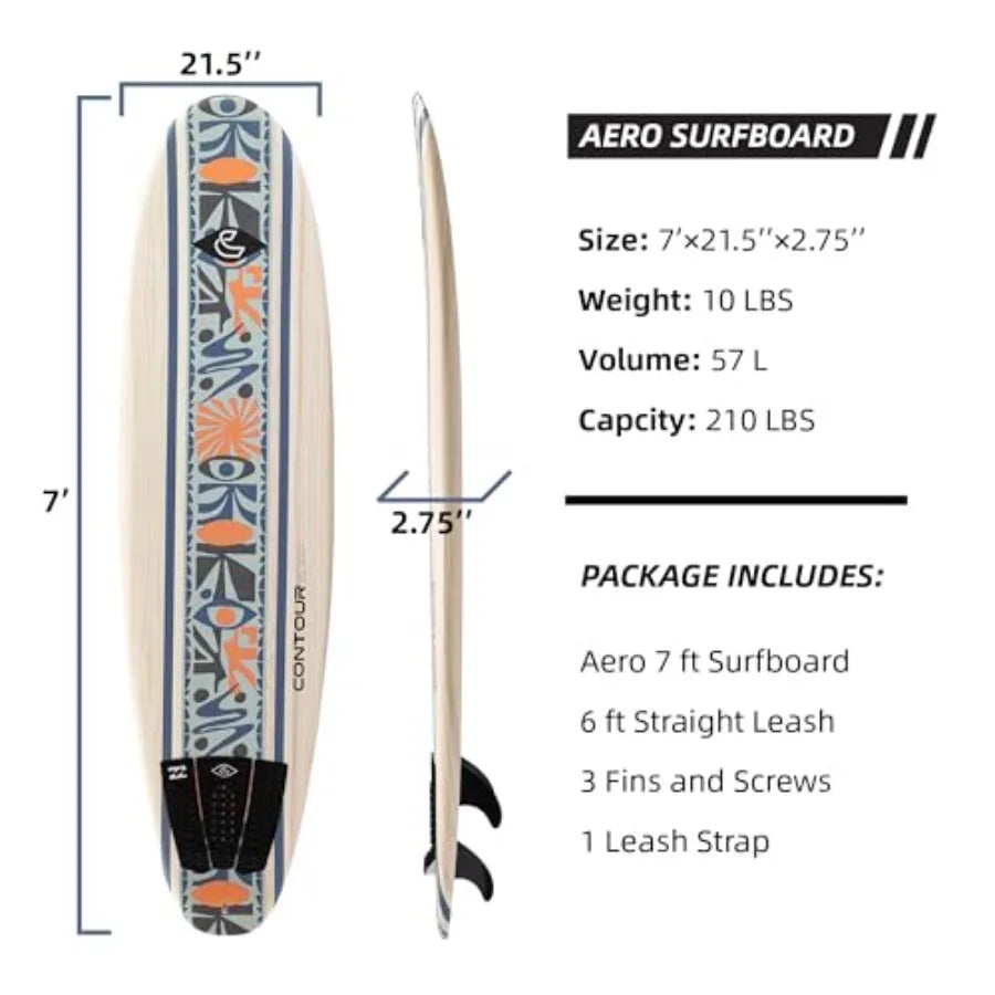 Billabong 7ft/8ft Soft Top Foam Surfboard for Beginner Adults and Lightweight Shortboard in Blue Durable Stable and Easy to Ride