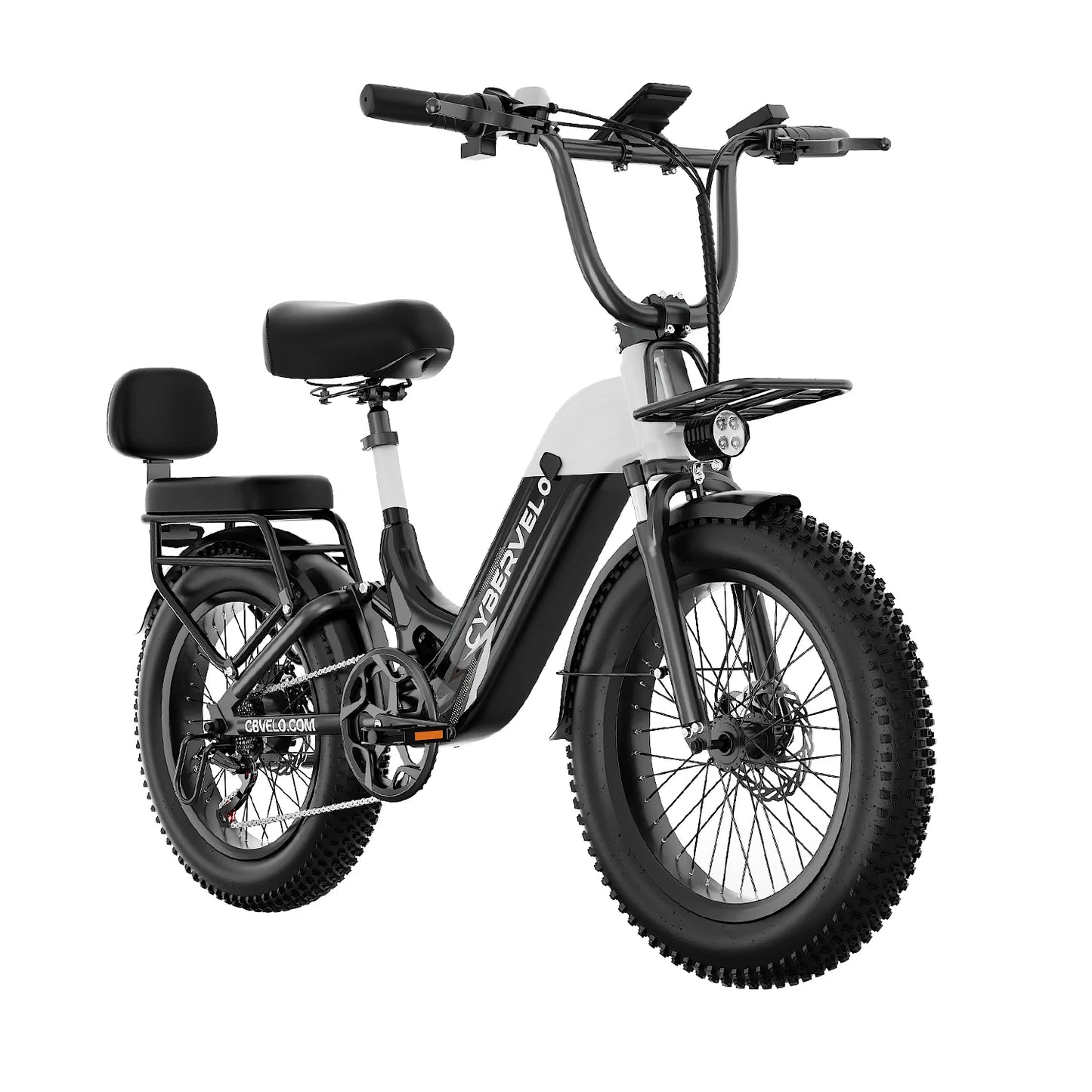 1500W Peak Step-Thru Off-road E-bike, 48V 20AH Built-in Battery , 30MPH Long Range 7-Speed Shift 20"x4.0" Fat Tire EK12&EK8
