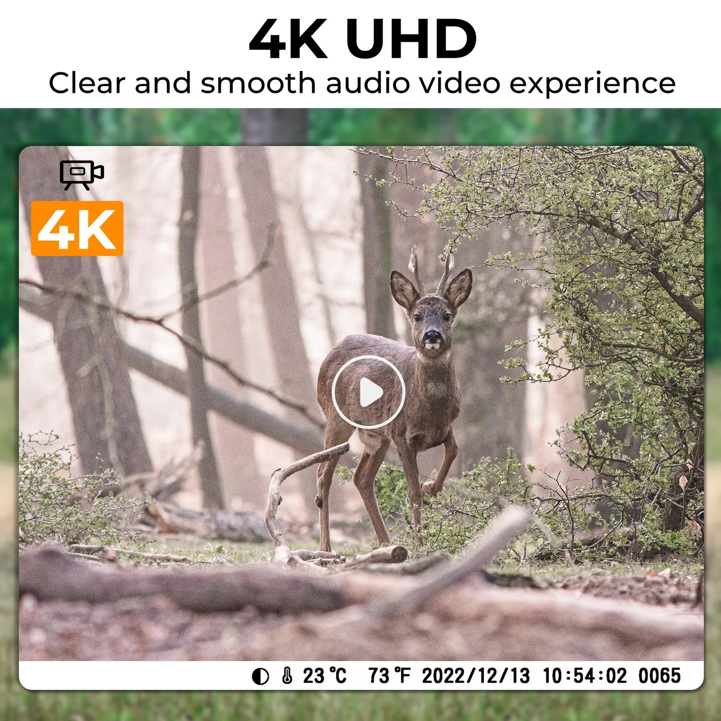 Trail Camera 4k 48MP WiFi Hunting Cameras with 0.2s Trigger Time No Glow Infrared Led for Night Vision Motion Activate Trail Cam
