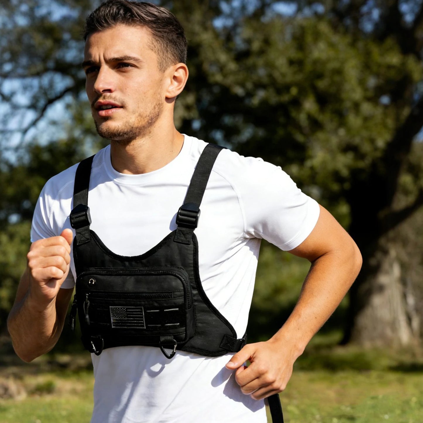 Chest Bag Adjustable Running Vest Bag Anti-Theft Multi-Functional for Workouts Cycling Hiking Motorcycle Accessories