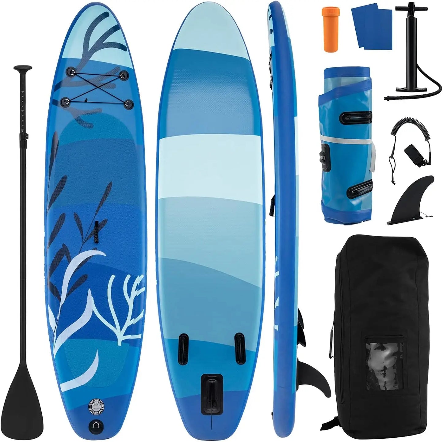 Inflatable Stand Up Paddle Board with SUP Accessories, Removable Fin, Pump, Leash & Carry Bag, Blow Up Paddle Boards Standing Boat