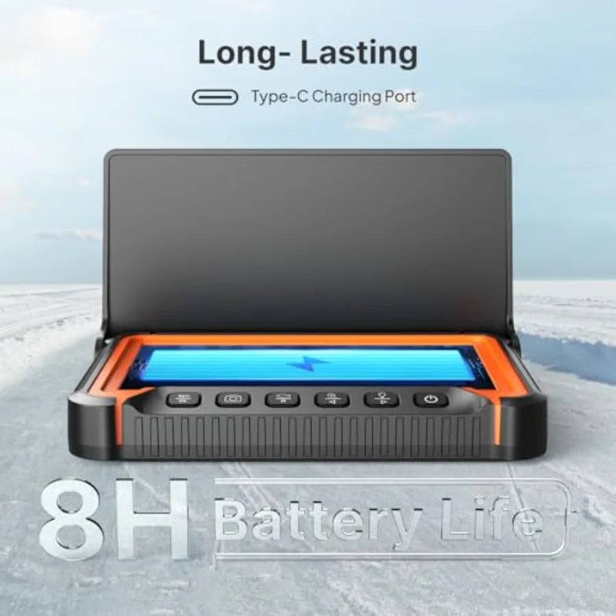 Underwater Fishing Camera for Ice, Lake, Boat Kayak Fishing: IP68 Waterproof, 5000mAh Battery, Infrared Night Vision, Black Rug