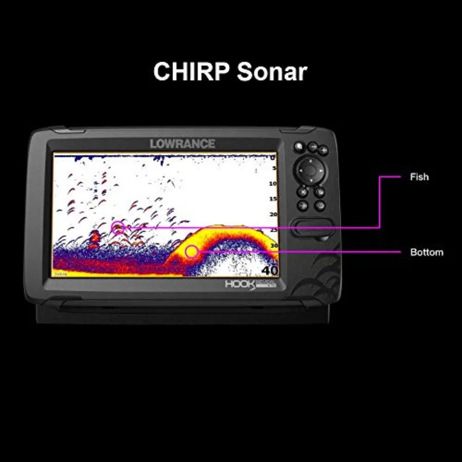 5-inch Fish Finder with SplitShot Transducer Preloaded C-MAP US Inland Mapping for Freshwater Fishing Black High-Resolution Dis