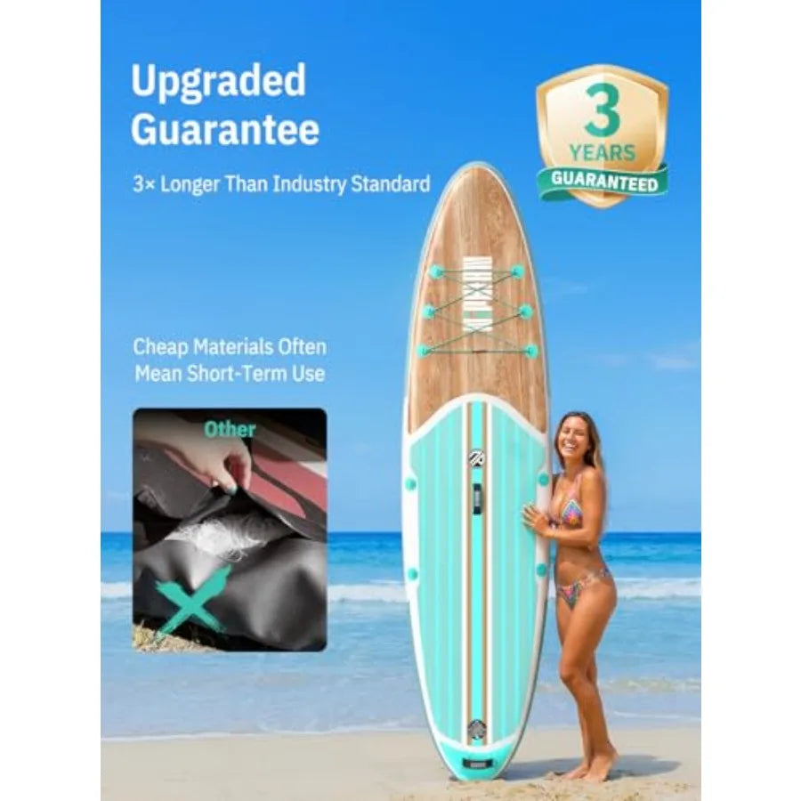 Inflatable Stand Up Paddle Board with SUP Accessories, Anti-Slip EVA Deck, 10'6'' Inflatable Paddle Boards for Adults and Youth