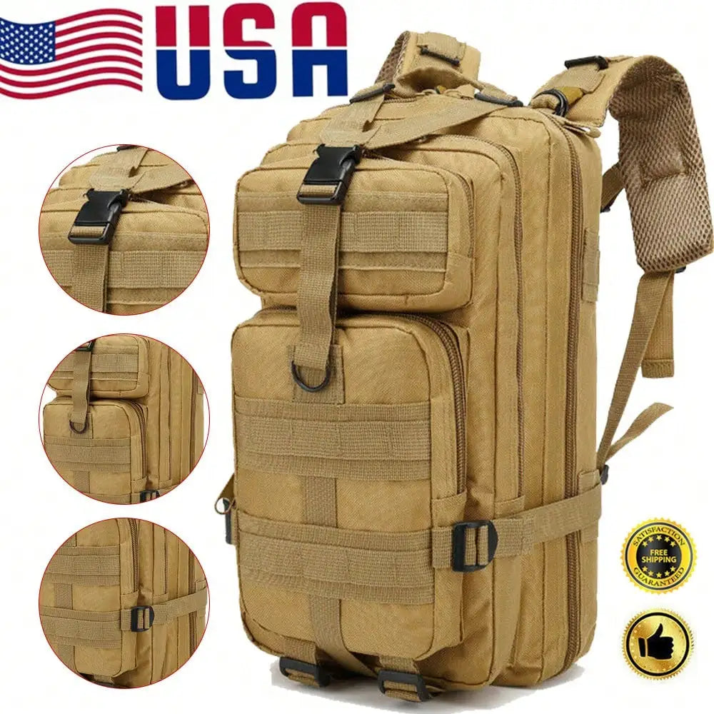3P Tactical Backpack 20L-25L 1000D Nylon Outdoor Hiking Camping Traveling Fishing For Men Hunting Bag Sport Rucksacks