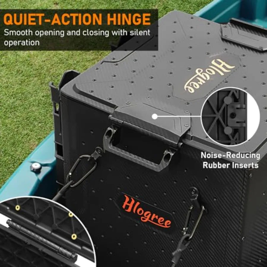FlexCrate Kayak Fishing Crate with 4 Rod Holders Assembly Needed,13''x13''x13'' Compact Kayak Tackle Storage Box and Gear Organ