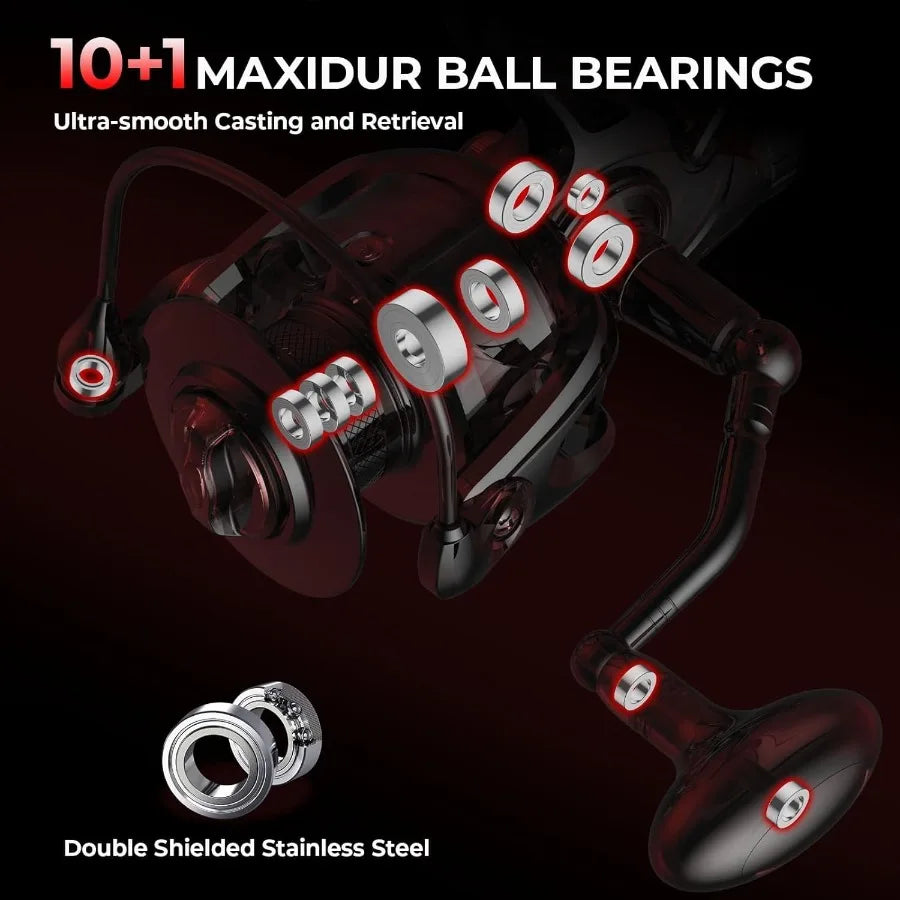 KastKing Sharky Baitfeeder III Spinning Reel 10+1 Shielded Stainless Steel BB Carbon Fiber Drag for Live Liner Bait Fishing Act