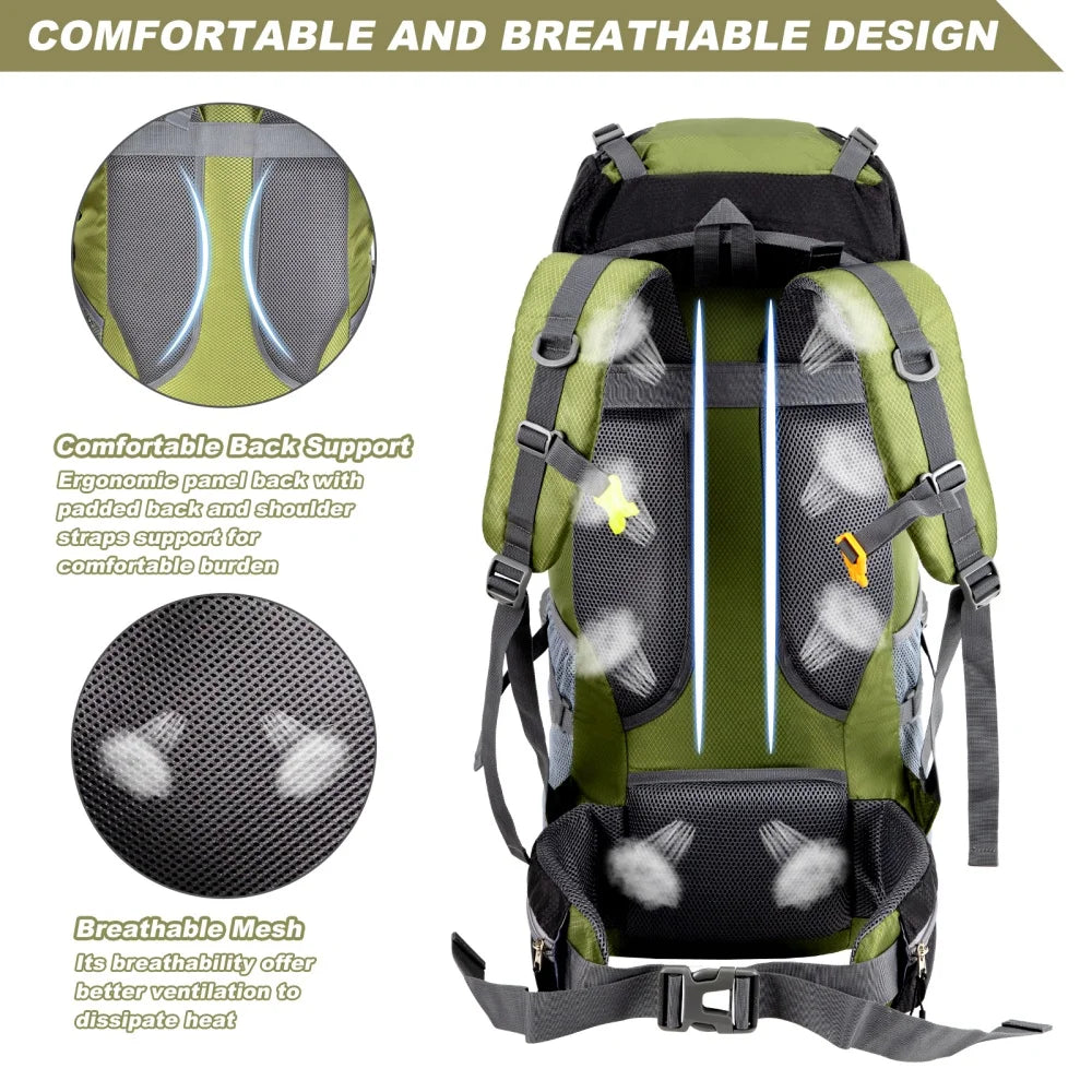 Night Cat Hiking Backpacks Camping Backpacking Packs for Men Women Lightweight Outdoor for Mountaineering Traveling, No Internal Frame