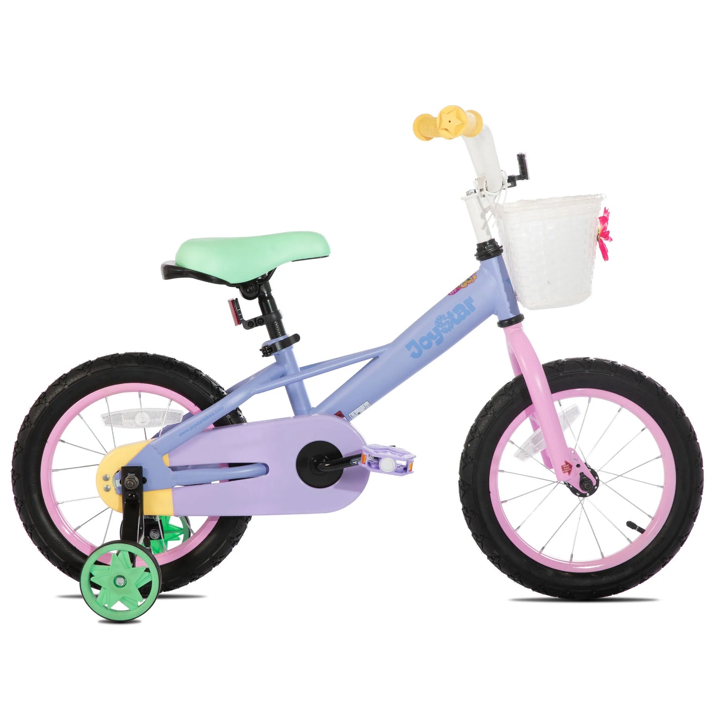 JOYSTAR Macaroon 12-18 Inch Kids Bike for 2-9 Years Girls | Toddler Girls Bike with Training Wheels & Basket, Rainbow Bikes, Children Bicycle