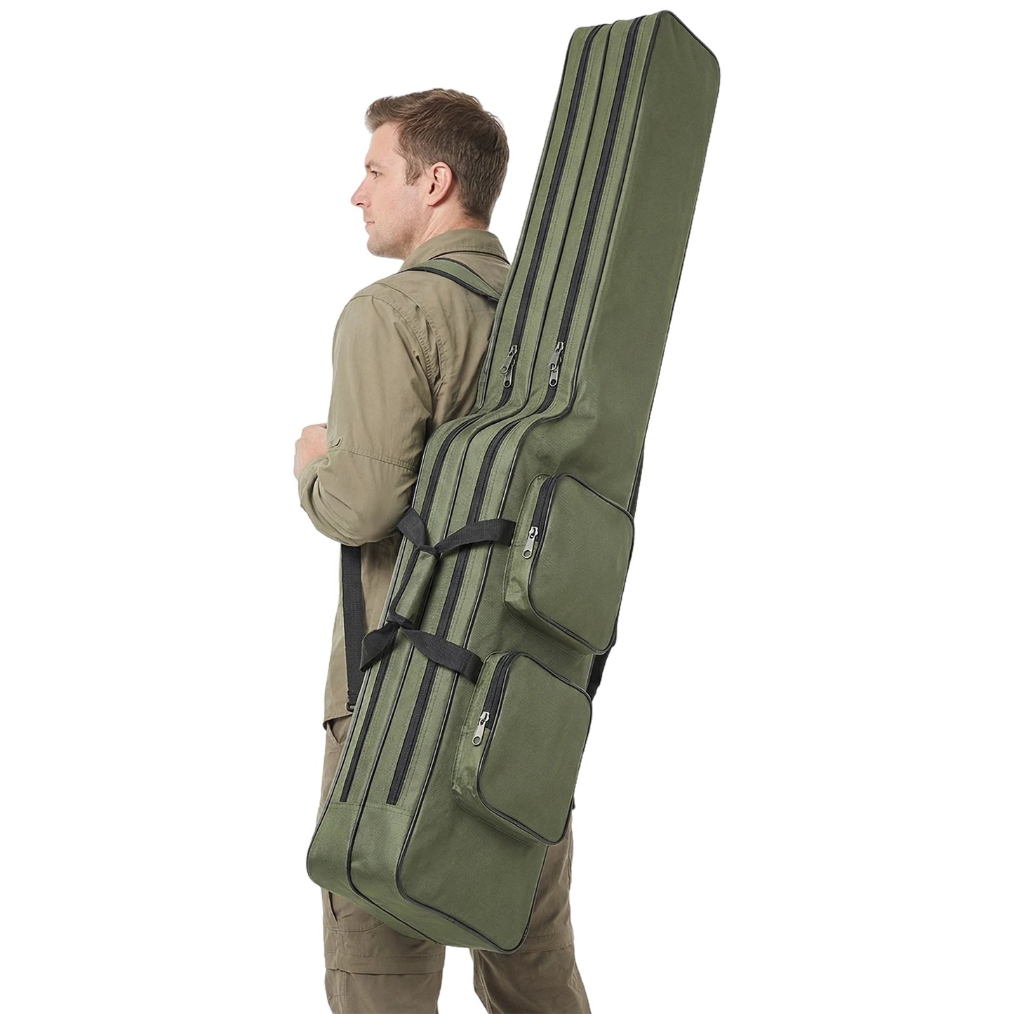 Fish Tackle Rod Holdall Bag Waterproof Oxford Fishing Reel Tackle Storage Bag Case Large Capacity for Men Travel Gift