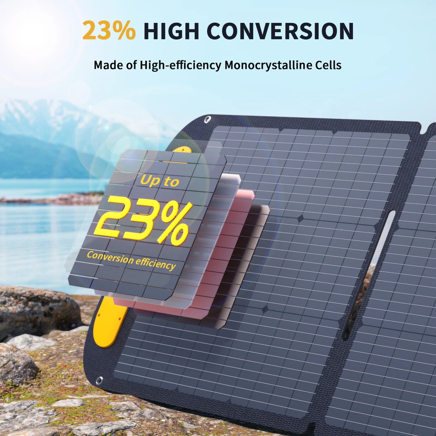 VTOMAN 48V 220W / 200W High Efficiency Solar Panel Kit, Foldable Waterproof Solar Charger,Portable Power Supply for Camping