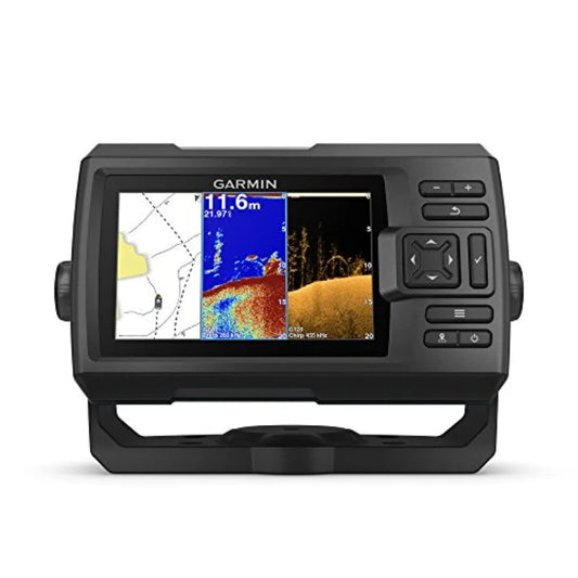 STRIKER 5CV 5 GPS Fishfinder with CHIRP and ClearVu Scanning Sonar Built-In Quickdraw Contours Mapping Black