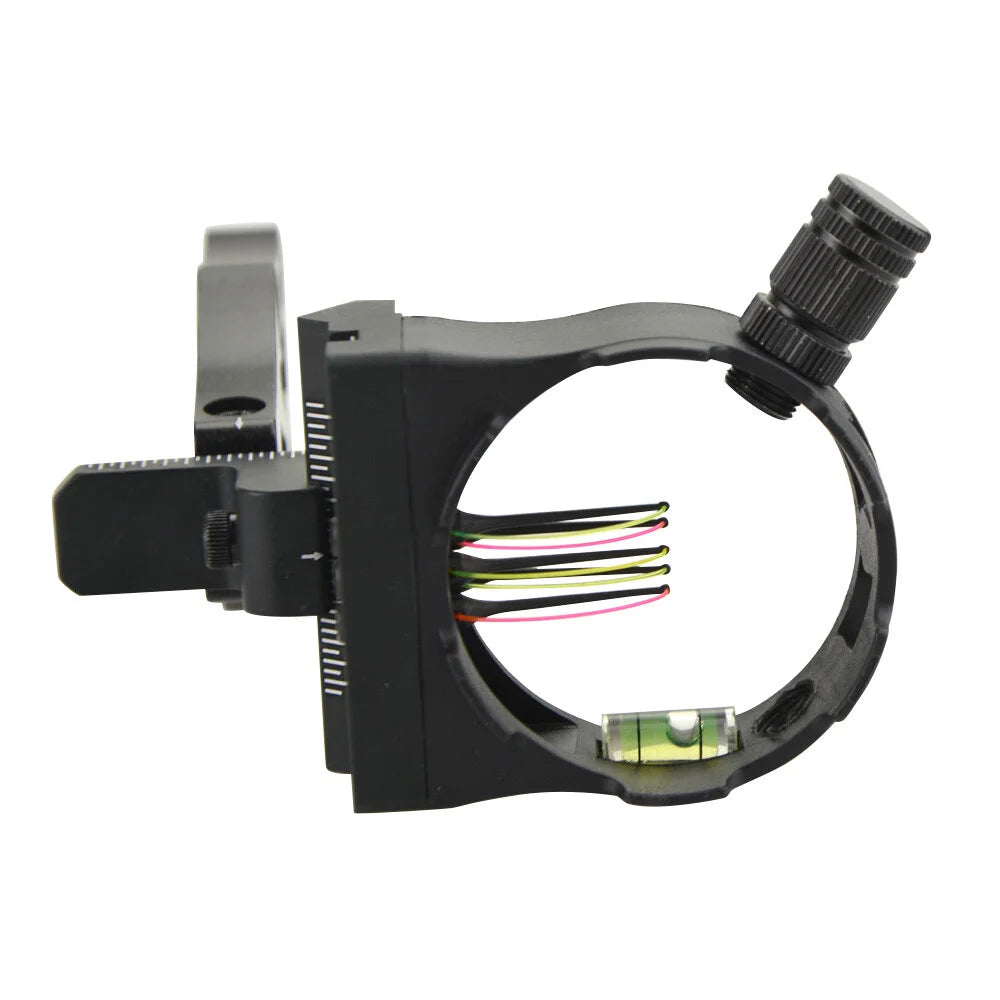 5 Pin Bow Sight CNC Aluminum Alloy 0.019" Optical Fiber RH for Compound Bow Hunting Shooting Target Practice Use