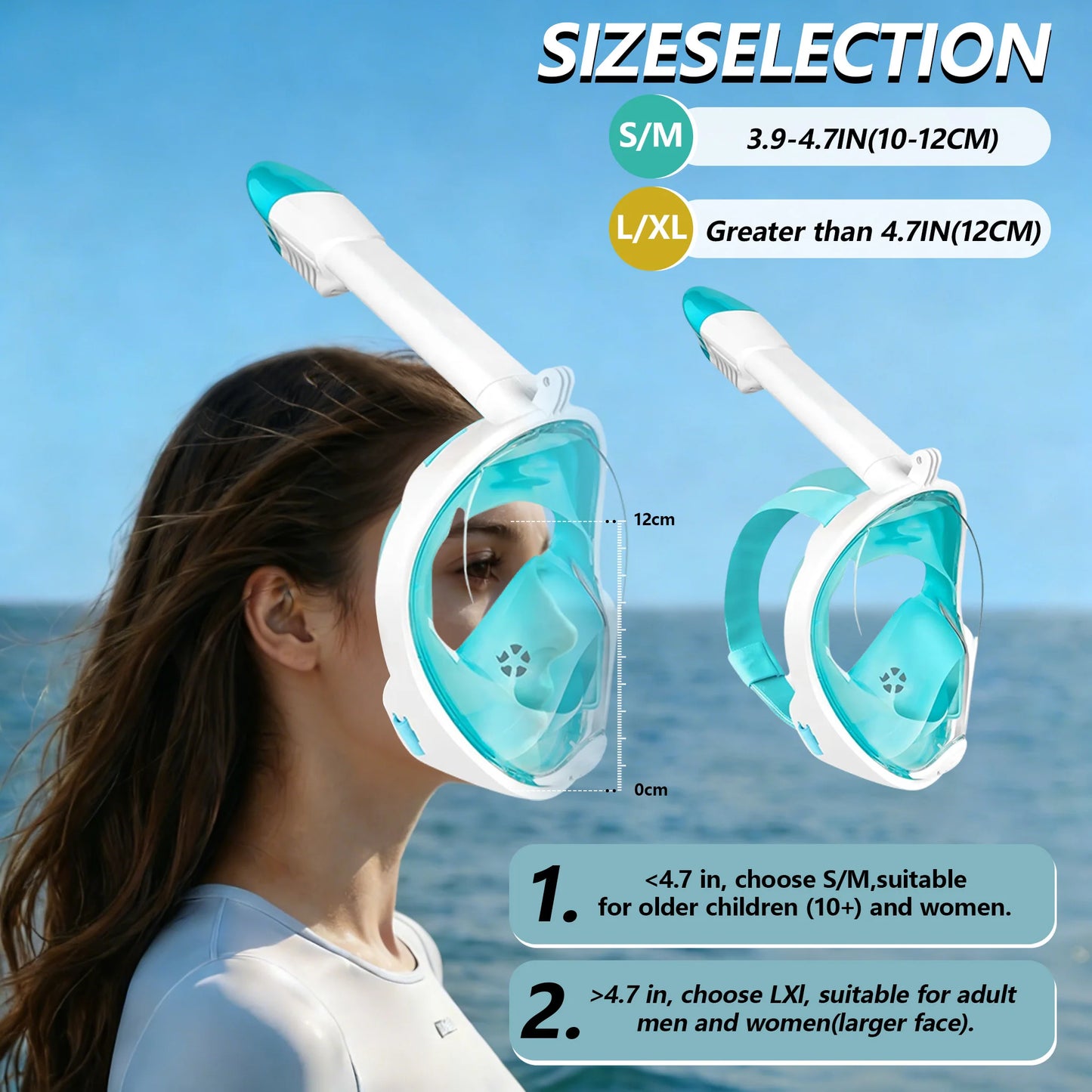 Underwater Snorkeling Full Face Children Swimming Mask Set Scuba Diving Respirator Masks Anti Fog Safe Breathing for Kids Adult