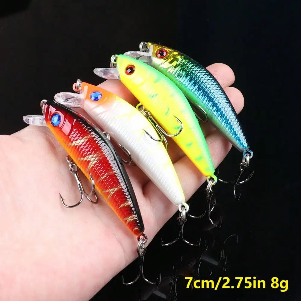 56pcs Fishing Lures Kit Mixed Including Minnow Popper Crank Baits With Hooks For Saltwater Freshwater Trout Bass Salmon Fishing