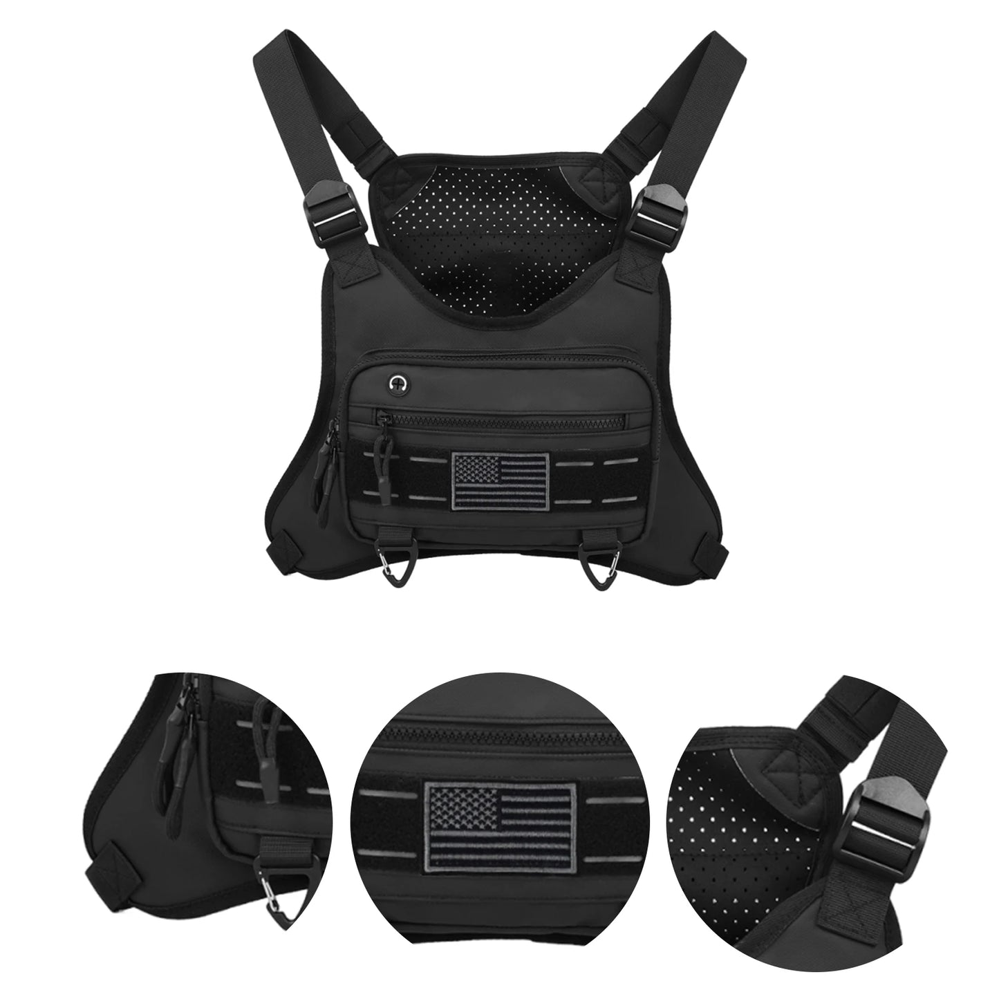 Chest Bag Anti-Theft Multi-Functional EDC Travel Chest Pack for Workouts Cycling Hiking Motorcycle Accessories