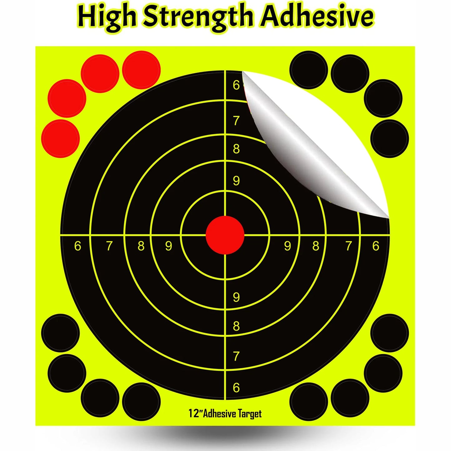 JOAXOR 12x12 Inch Splatter Adhesive Targets Stickers Reactive Shooting Targets  with Yellow Effect