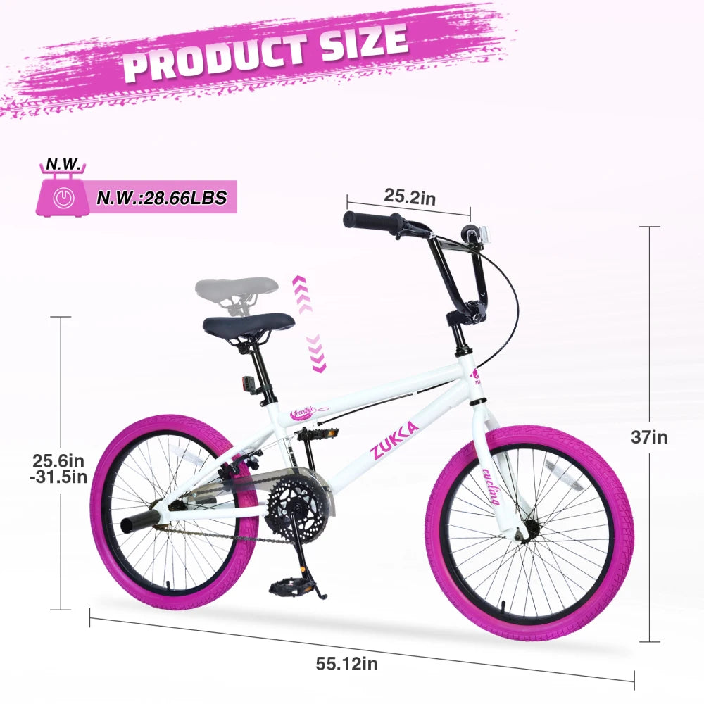 Ye Freestyle 20-Inch Single-Speed Kids Bicycle for Boys and Girls Aged 7+