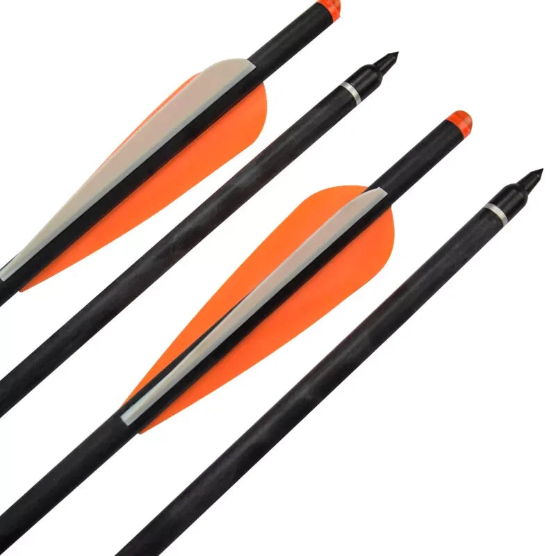 16/18/20/22 Archery Mixed Carbon Arrow Crossbow Bolt Target Hunting Orange Vanes