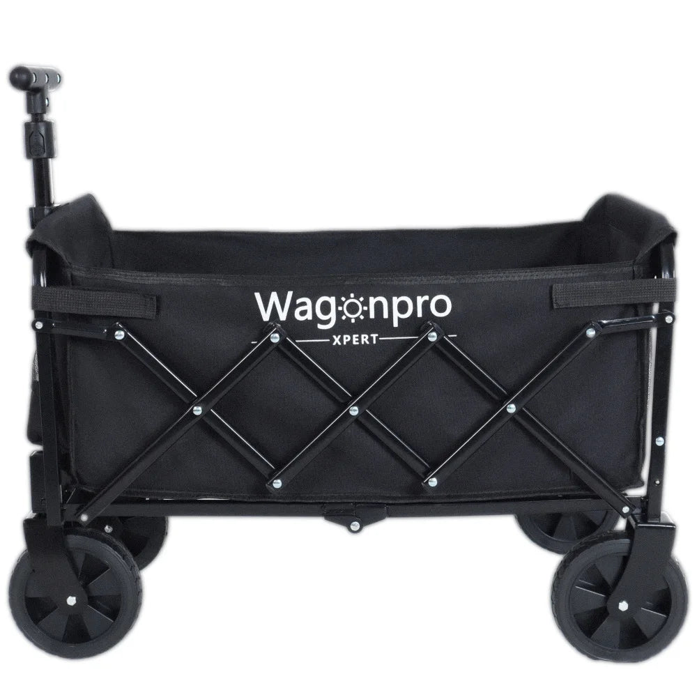 Collapsible Wagon with Wheels - 3 in 1 Lightweight Utility Camping Wagons Carts Expandable Dual-Layer Utility Wagon Carts with 100% Extra Space - 225lbs Grocery Cart for Camping, Shopping, Sports, Gardening, Fishing
