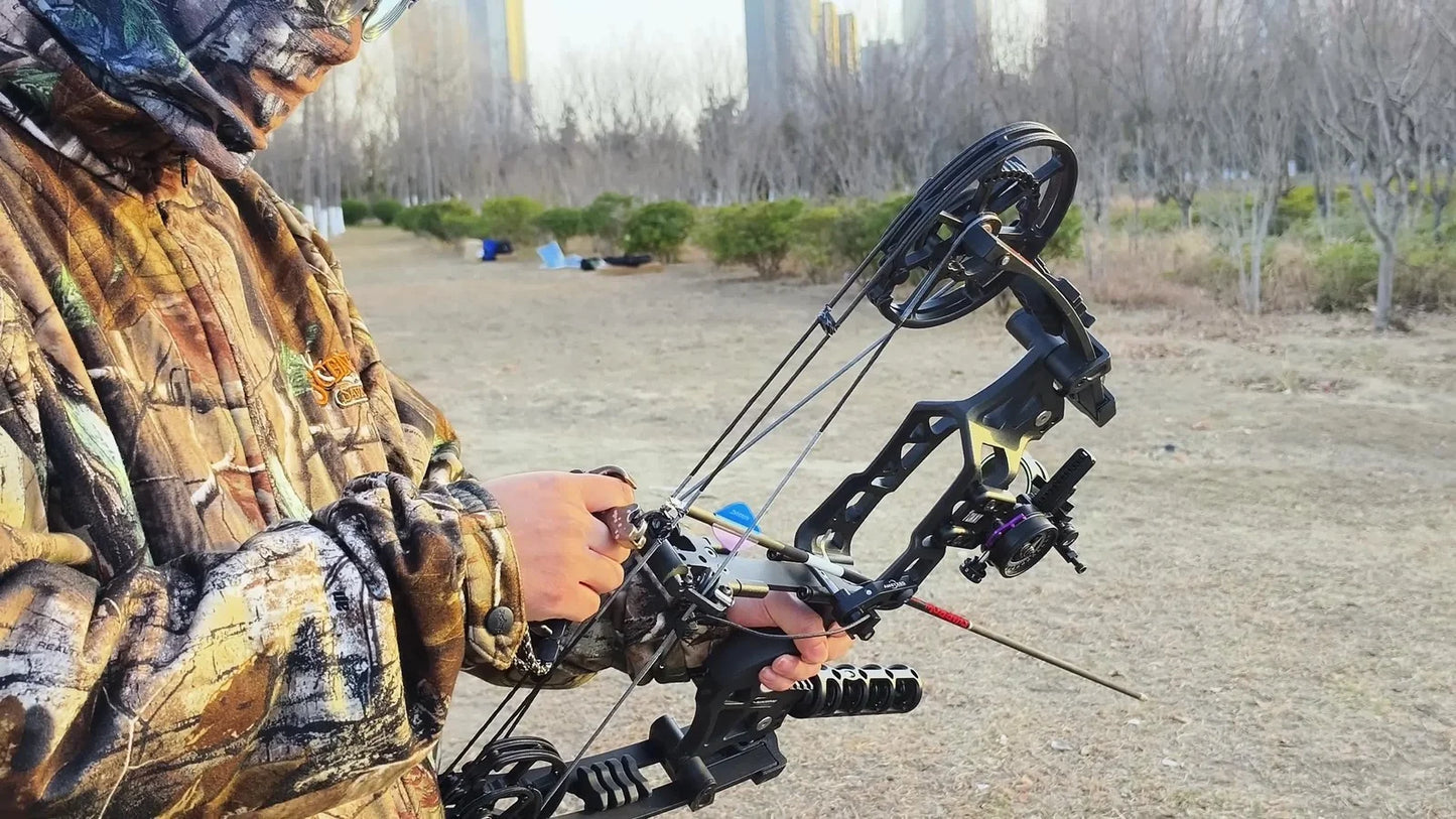 Compound Bow 40-70lbs Dual-Use 420fps 80% Let-off Steel Ball Arrows for Hunting Shooting Target Practice Outdoor Sports