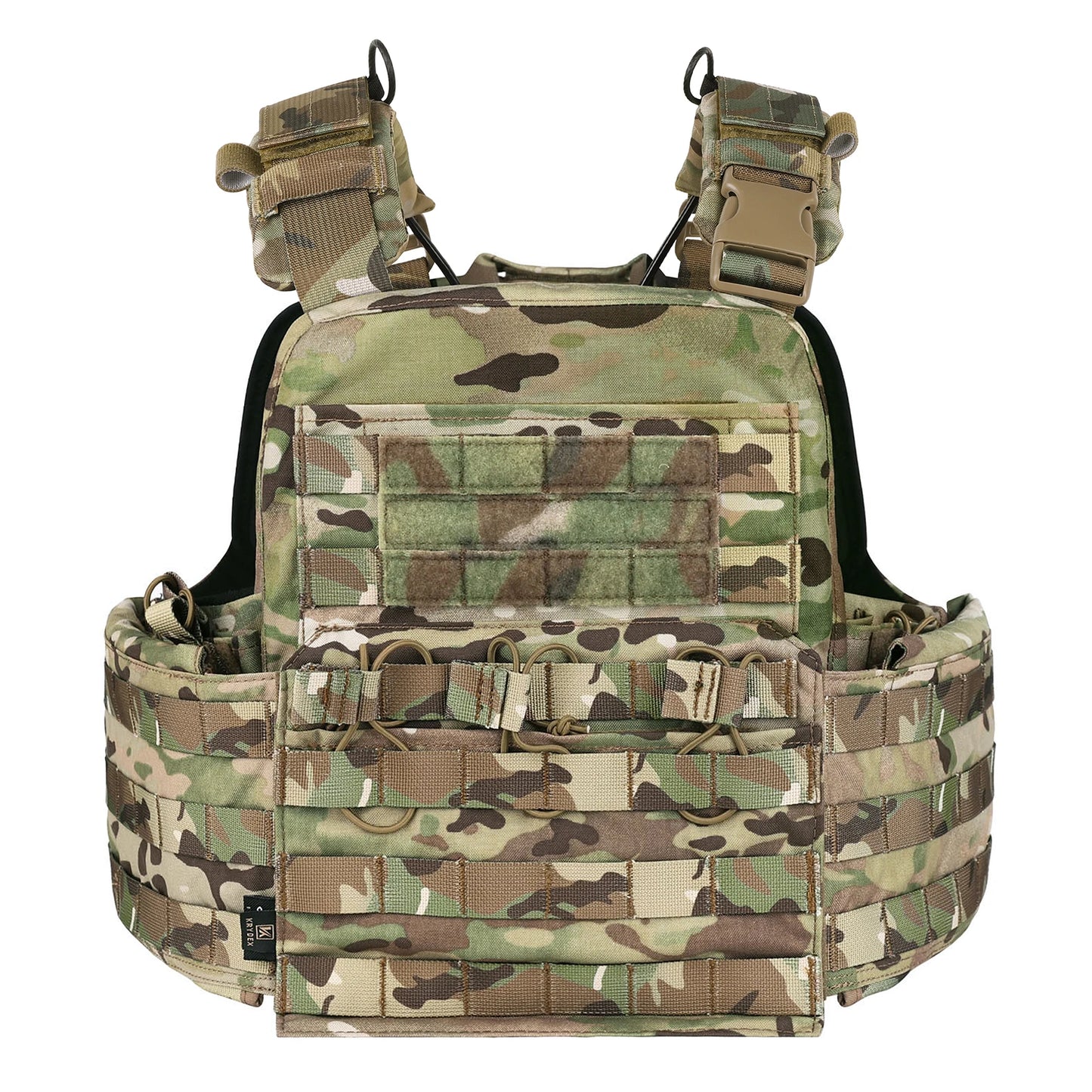 KRYDEX 500D CPC Heavy Duty Tactical Vest Modular MOLLE Plate Carrier Vest with Magazine & Radio Pouch for Combat Hunting Outdoor