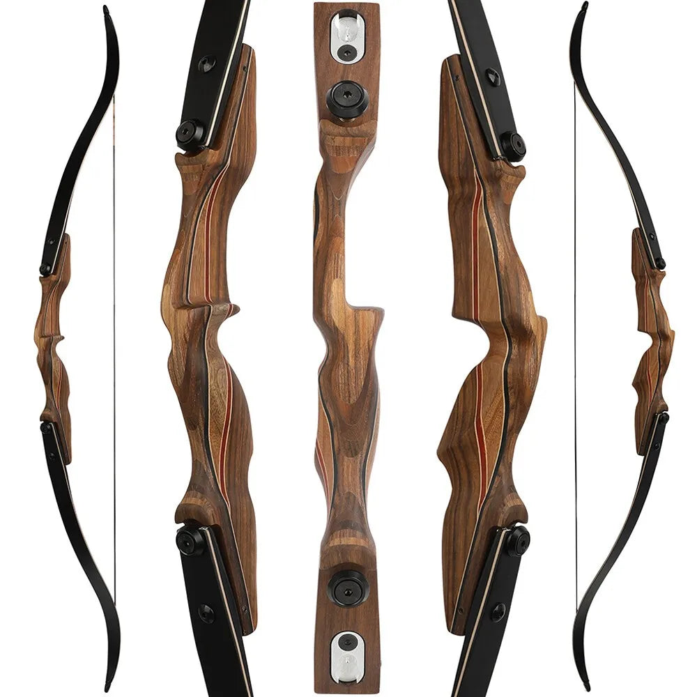 ILF Recurve Bow 60 Inch Takedown Split Bow Set 50/60lbs Right Hand Wooden Riser Archery Target Practice Hunting Equipment